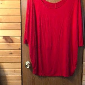 Boutique XLG red tunic 3/4 sleeve top